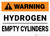 Warning: Hydrogen Empty Cylinders - Wall Sign