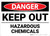 Danger: Keep Out Hazardous Chemicals - Wall Sign
