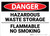 Danger: Hazardous Waste Storage Flammable No Smoking - Wall Sign