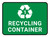 5S Recycling Container 1 Rectangle - Floor Sign