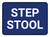 5S Step Stool Blue Rectangle - Floor Sign