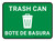 5S Trash Can Bilingual Spanish Rectangle - Floor Sign
