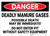 Danger: Deadly Manure Gases Do Not Enter Pit Without Equipment - Wall Sign