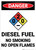 Danger: Diesel Fuel No Smoking With NFPA Symbol - Wall Sign