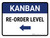 Kanban Re-order level Left Arrow Landscape - Wall Sign