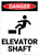 Danger: Elevator Shaft Warning - Wall Sign