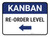 Kanban Re-order level Left Arrow Rectangle - Floor Sign