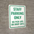 Staff Parking Only No Pick-Ups Portrait - Wall Sign