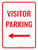 Visitor Parking (Left Arrow) Red Portrait - Wall Sign