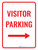 Visitor Parking (Right Arrow) Red Portrait - Wall Sign