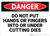 Danger: Do Not Put Hands or Fingers Into Under Cutting Dies - Wall Sign