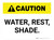 Caution Water Rest Shade Rectangle - Floor Sign