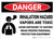 Danger: Inhalation Hazard Vapors are Toxic Avoid Exposure Wear PPE - Wall Sign