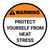 Warning Protect Yourself From Heat Stress Round - Floor Sign