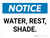 Notice: Water Rest Shade Landscape - Wall Sign