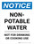 Notice: Portrait Non-Potable Water Portrait - Wall Sign