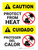 Caution: Protect From Heat Bilingual Spanish Portrait - Wall Sign