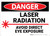 Danger: Laser Radiation Avoid Direct eye Exposure - Wall Sign
