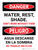 Danger: Water Rest Shade Don't Work Without Them Bilingual Spanish Portrait - Wall Sign