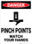 Danger: Pinch Points Watch Your Hands Vertical - Wall Sign