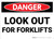Danger: Look Out For Forklifts - Wall Sign