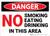 Danger: No Smoking Eating Drinking in This Area - Wall Sign