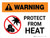 Warning: Protect From Heat Landscape - Wall Sign
