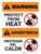 Warning: Protect From Heat Bilingual Spanish Portrait - Wall Sign