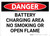 Danger: Battery Charging No Smoking or Open Flame - Wall Sign