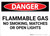 Danger: Flammable Gas No Smoking Matches Open Lights - Wall Sign