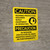 Caution: Hearing Protection Required While Equipment Is Operating Bilingual Spanish Portrait - Wall Sign