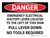 Danger: Emergency Electrical Shutoff Lever Landscape - Wall Sign