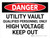 Danger: Utility Vault Qualified Personnel Only Landscape - Wall Sign