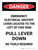 Danger: Emergency Electrical Shutoff Lever Portrait - Wall Sign