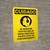 Caution: Hearing Protection Required While Equipment Is Operating Spanish Portrait - Wall Sign