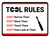 Tool Rules Landscape - Wall Sign