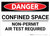 Danger: Confined Space Non Permit Air Test Required - Wall Sign