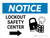 Notice: Lockout Safety Center Right Arrow Landscape - Wall Sign