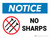 Notice: No Sharps Landscape - Wall Sign