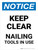 Notice: Keep Clear Nailing Tool In Use Portrait - Wall Sign