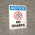 Notice: No Sharps Portrait - Wall Sign