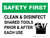 Safety First: Clean And Disinfect Shared Tools Prior And After Each Use Landscape - Wall Sign