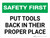 Safety First: Put Tools Back In Their Proper Place Landscape - Wall Sign