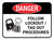 Danger: Follow Lockout Tag Out Procedures Rectangular - Floor Sign