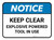 Notice: Keep Clear Explosive Powered Tool In Use Rectangular - Floor Sign