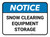 Notice: Snow Clearing Equipment Storage Rectangular - Floor Sign