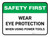 Safety First: Wear Eye Protection When Using Power Tools Rectangular - Floor Sign