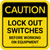 Caution: Lock Out Switches Before Working On Equipment Square - Floor Sign