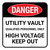 Danger: Utility Vault Qualified Personnel Only Square - Floor Sign
