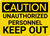 Caution: Admittance Unauthorized Personnel Keep Out - Wall Sign